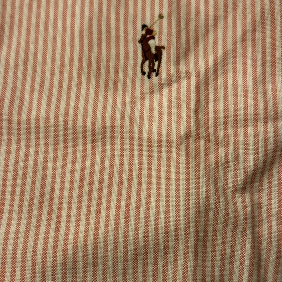 Ralph Lauren Sport Button Down:  Slim Fit Pink Striped Size 8 - Picture 9 of 12